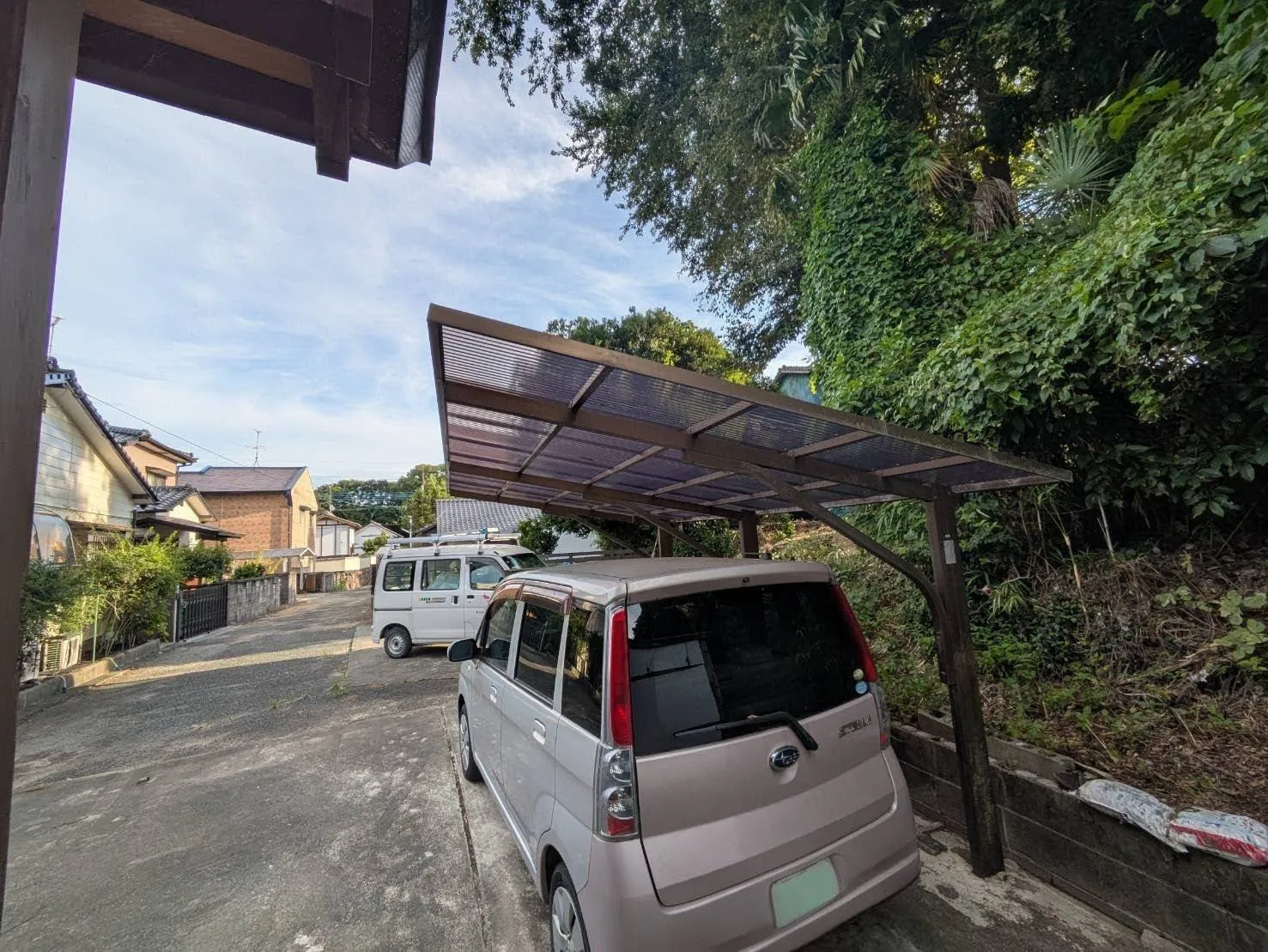 カーポートポリカタフ貼り工事
